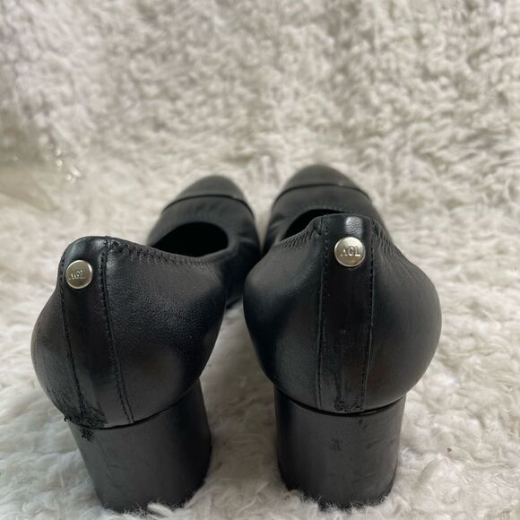 AGL Attilio Giusti Leombruni leather black Cap Toe Pump Shoes EUR SZ38.5 - Picture 5 of 14